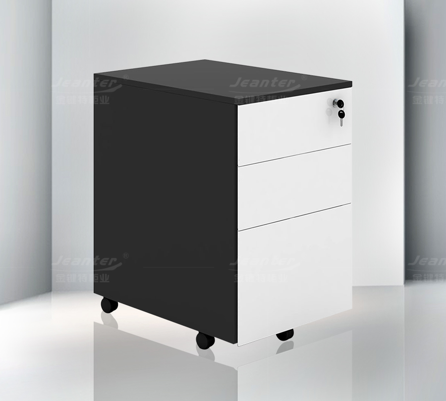 側拉手三抽活動柜