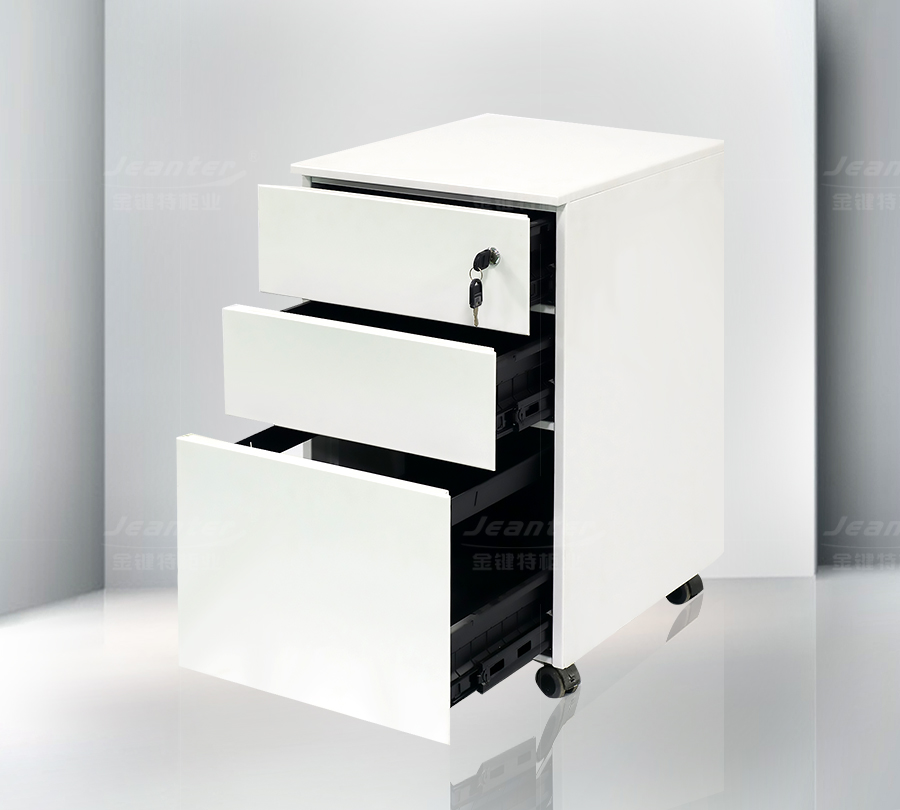 側拉手三抽活動柜